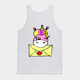 A cute unicorn has a sweet message for you Tank Top